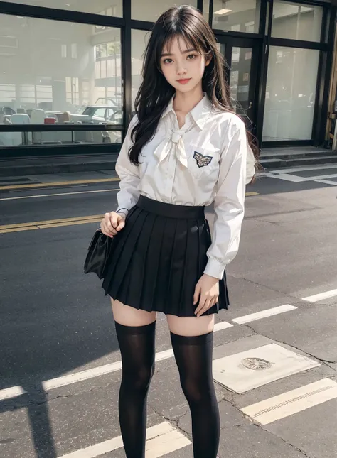 arafed asian woman in a skirt and a white shirt posing for a picture, japanese school uniform, japanese girl school uniform, wearing japanese school uniform, young gravure idol, realistic young gravure idol, young pretty gravure idol, Seifuku, cute schoolg...