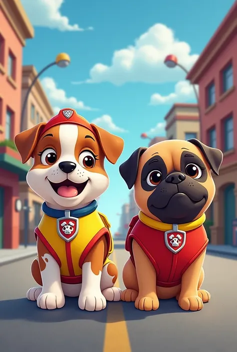 Shih Tzu,pug as paw patrol