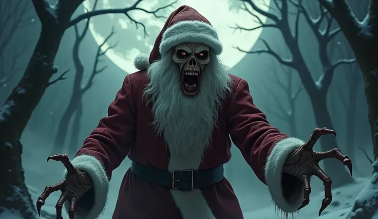 Horror Santa Claus with big teeth 
