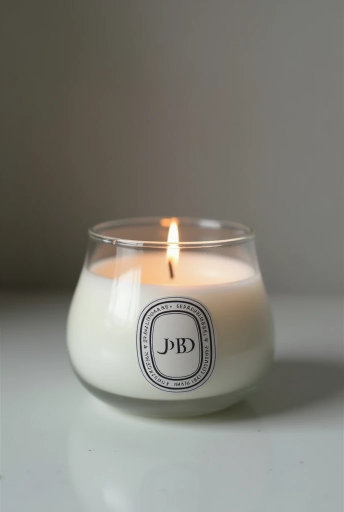 photo product of white soy wax candle in round clear glass like bowl capacity 100ml with title melancholy light with color chart. consist of white black gray with concept similar with diptyque brand, give me several option, the design for the lable must-be...