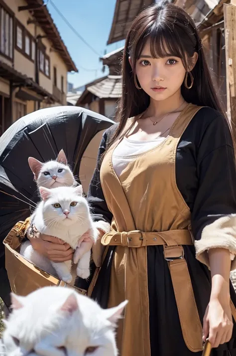  with anime-style motifs 、 Calico the Angry Munchkins white, brown, and black female calico cats、 God of destruction who did everything to the extent of horrible destruction even in the world 、Carrying a large scythe 、 fighting with warriors from previous ...