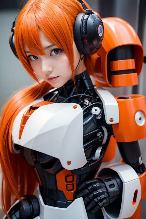 anime　 robot 　 girl　 orange