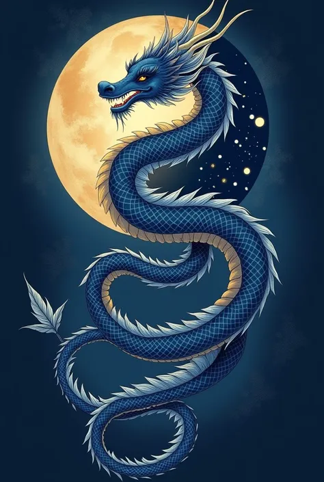 moon読命　dragon神　moon　dragon　 navy blue　gold　nature　Healing　 soft　 smoothly　delicate　 black eyes　 kind　truth　like　universe　yin and yang　Integration　可likeい　ball　Light　（kcs358 tsukuyomi healing）　Six layers 