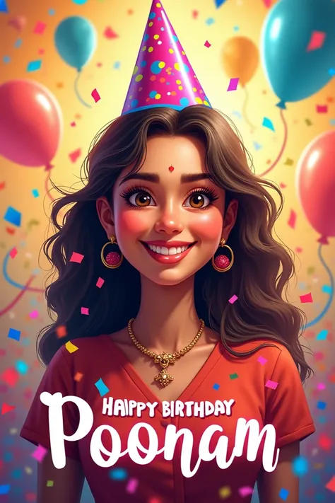 Happy Birthday Poonam create a poster 