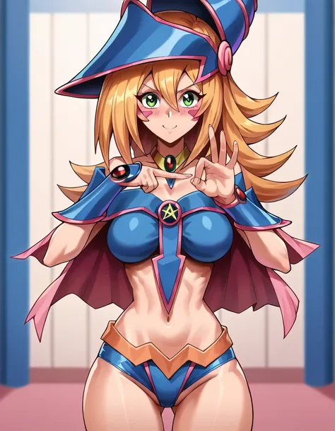 masterpiece, (highres:1.2), (ultra-detailed: 1.2), dark magician girl wearing a microkini, standing, looking at viewer, background, depth of field, intricate details, highly detailed, best quality, masterpiece, lewd expression, sex gesture, sger,