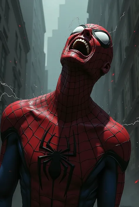 Spiderman started laughing madly 