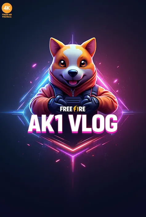 Free fire logo with name AK1 vlog 4k animation  with name AK1 Vlof