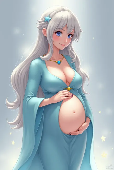 1girl, Long Hair, High Resolution, Breasts,rosalina, pregnant 