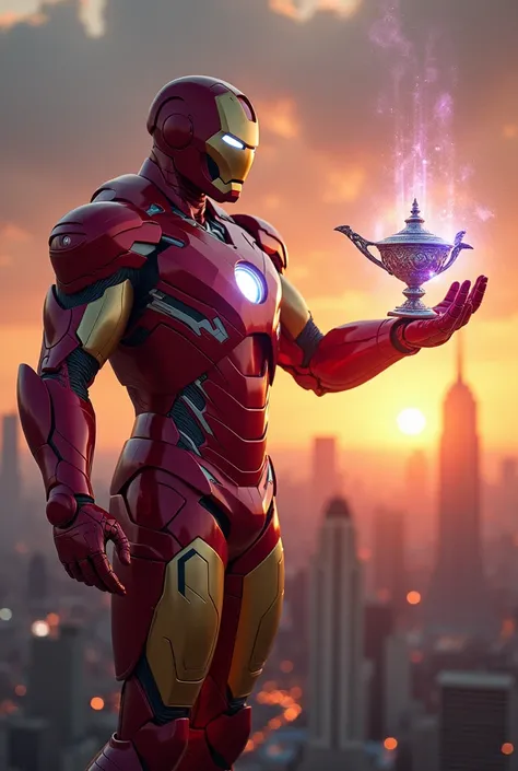 Iron man जादुई चिराग से इच्छा माग रहा है। 