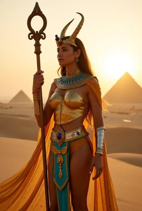 Egypt (Capricorn Desert Queen)
Armor Design:
A luxurious golden and turquoise armor inspired by Capricorn and Egyptian hieroglyphs. The chest plate features a mountain goat with eagle wings on the sides, glowing like the sun. Her flowing cape is adorned wi...