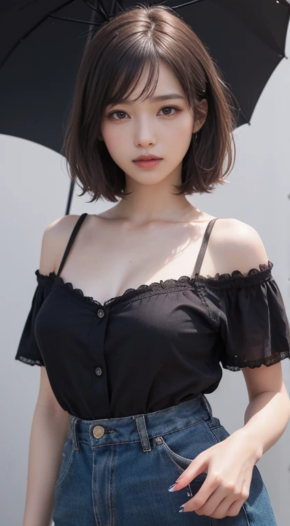  1 girl,  very cute,  amazing face and eyes, ( Extremely Exquisite Beautiful Face ), (Ultra  realistic ), (highly  detail eyes off the shoulder,  I was particular about the details of the hair standing in the eyes, 非常に detailed face , High definition plump...