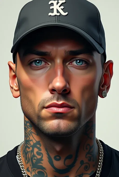 Generate me a Eminem with his portrait without tattos