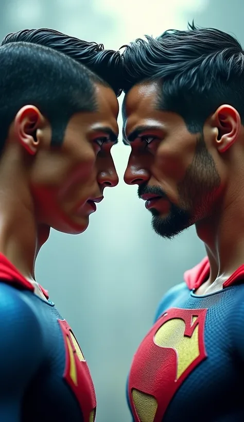 Ronaldo And Superman Seeing Each Other, only faec