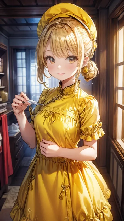 yellow China dress girl