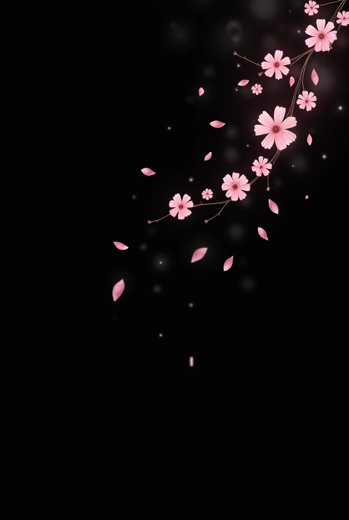  Sakura petals and flowers falling (black background or PNG )