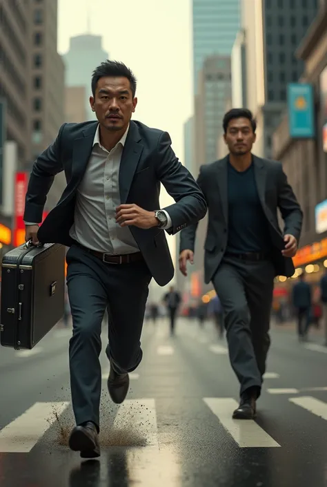 Steven Zhang running away from FIFA executive with money