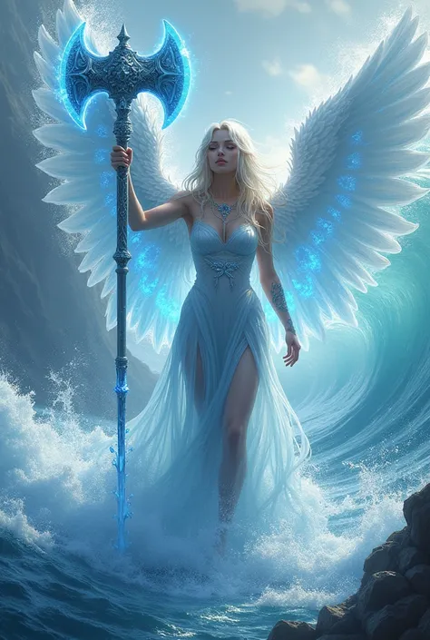 Water element angel with water element axe 