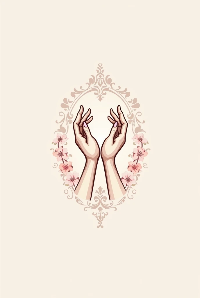   Beauty salon logo , avec écrit « les mains de Marie »institut  de bien être , in a luxurious way  