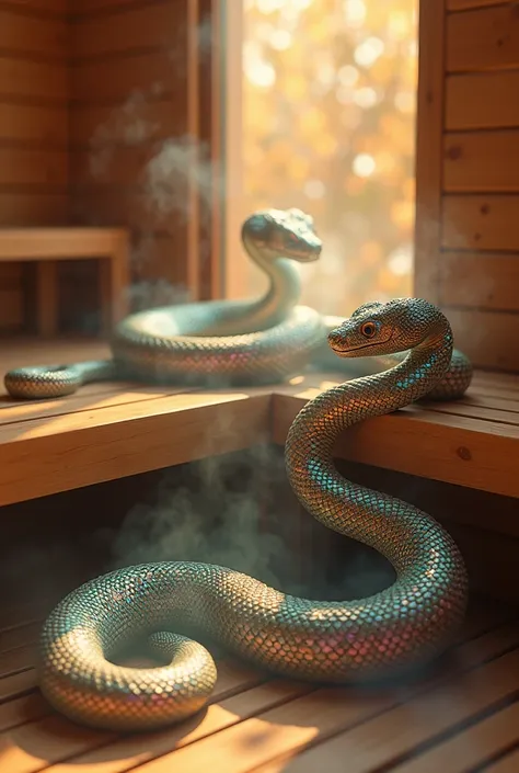 Beautiful post office snakes in the sauna 