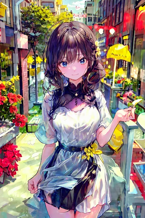  for lightss,  for lights  ，    Beautiful Face Details，cute，    dark brown eyes，(背の低いcute女の子，Young student，Young and delicate girl）,（      Masterpiece   ，  for lightss,  for lights  )，    black hair， Checkered black skirt，    brown hair，     Shortcut ，   m...