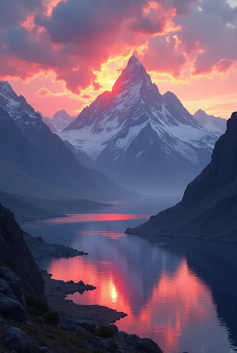 Sunset in the mountains 

