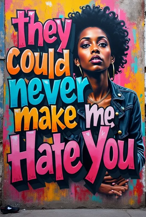 Graffiti art that says "they could never make me hate you"