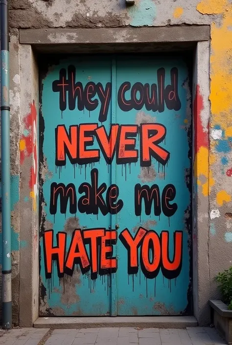  gritty graffiti that says "they could never make me hate you"