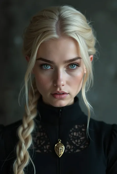  ultra-realistic photography,Model,woman.sexy.dark blonde .  blue-eyed member of the Stark family Game of Thrones 