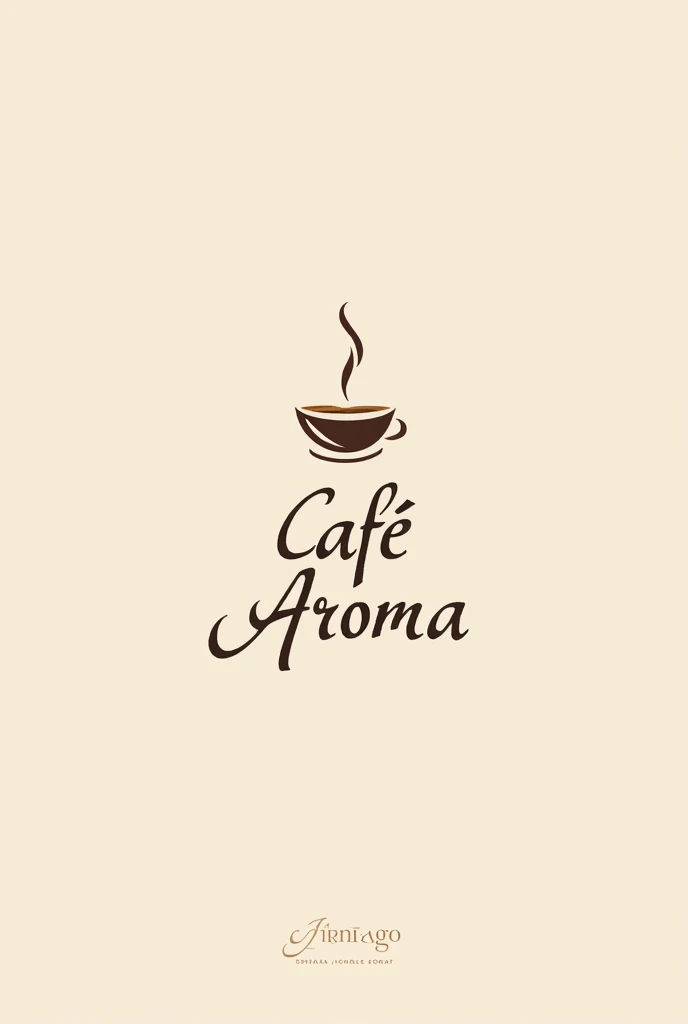 Create a logo with the name Café Aroma Canva style
