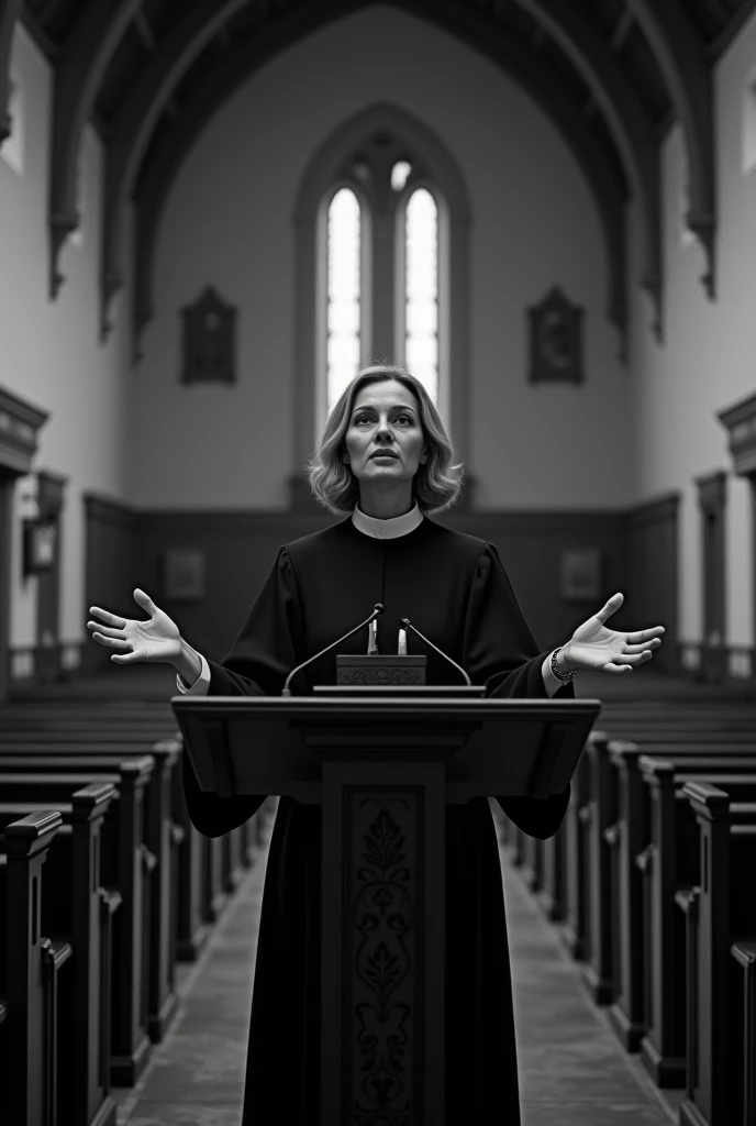 Woman preaching in the black and white Protestant church