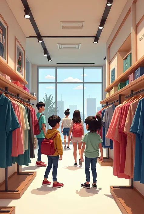 Modern clothing store for boys and girls