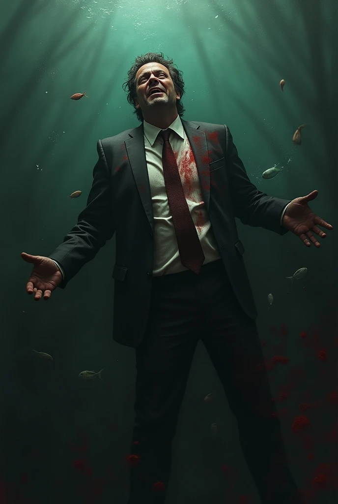  The dark atmosphere of a man in a suit, Bloody and fishy atmosphere 