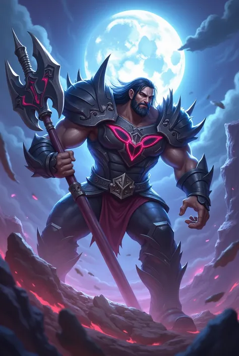 Picture Darius fighting in League of Legends Moon Gamble Sarang