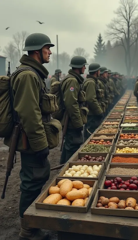 What was the main difference in the rations of Soviet and German soldiers during World War II?
