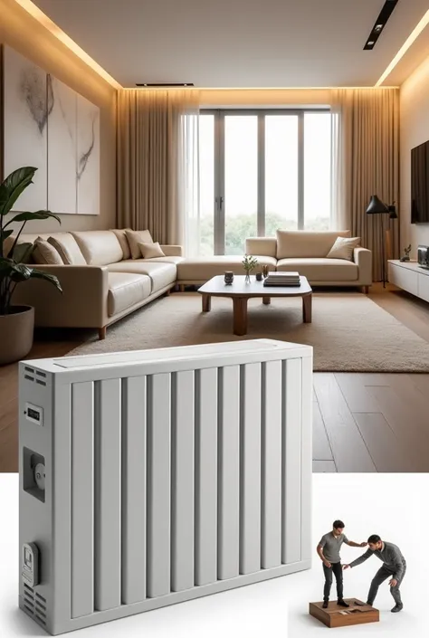 Create an advertising picture for heating convectors 