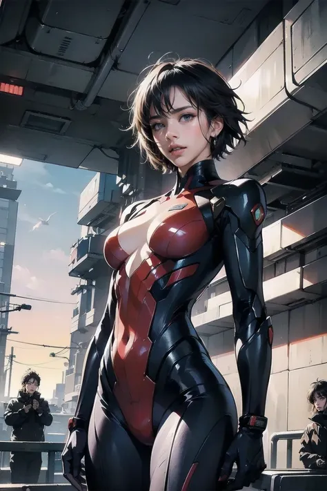 Ghost in the Shell 90s vintage anime style, Robotics, SF, Futuristic,  surrealism , Akira Style, Advanced Suit, Detailed line drawing,  details,  Greg Rutkowski Shinkai Makoto Kyoto Animation Key Art Feminine Perspective Shot