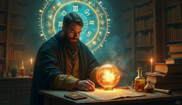 Prompt 2: The Alchemists Mind

Perspective: A close-up of an ancient alchemists desk, surrounded by the ethereal glow of the zodiac circle in the background.

Subject: The alchemist, holding a magical orb representing the combined knowledge of human intell...