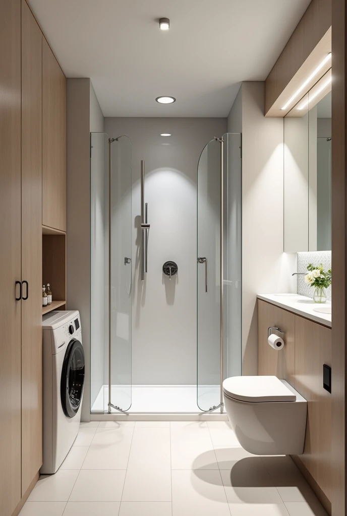 bathrooms with a length of 180cm wide 170cm and a height of 250cm in a budget of PLN 10,000 with a shower cabin 90cm by 90cm full circle and a washing machine