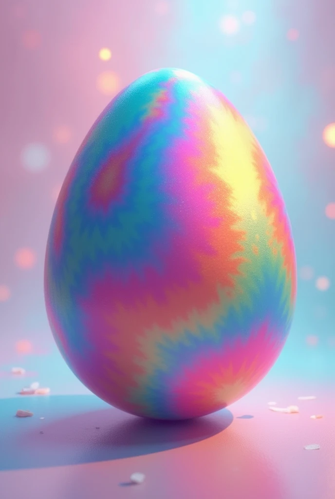 Egg with rainbow colors but no eyes 