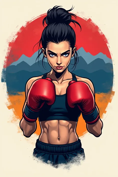 Create a boxing logo in Armenia. Girl 18 years old. 