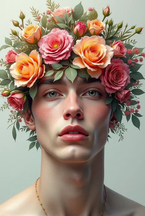 The best Ai created pic in the world make it in male floral face