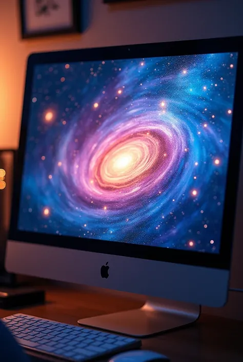 
A close-up of a computer screen showing Prity’s digital painting—a vibrant, dreamy starry sky. Below it is Raja’s comment: "Your art feels like poetry on canvas