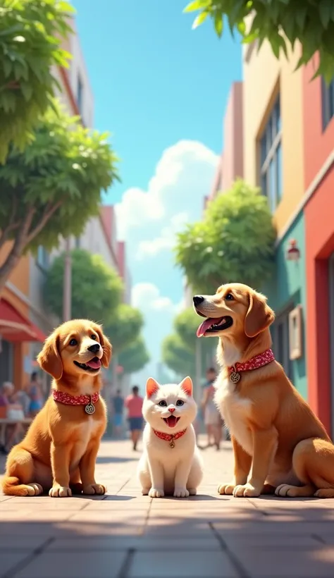  Project Cover Prompt :

"Create an ultra realistic cover for a project focused on dog and cat care in Lauro de Freitas.  The image must be cheerful and welcoming ,  representing love for animals .  Include an urban setting with characteristic elements of ...