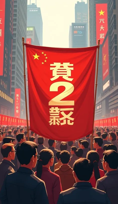 chinese people with a world second largest economy banner 