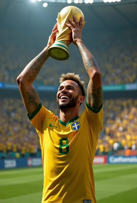 
Neymar winning the world cup trophy 