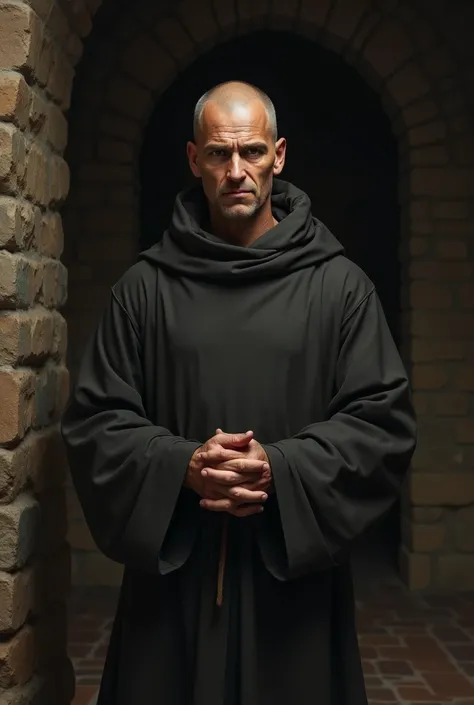 South european bald monk, 26 years old from the 17th century