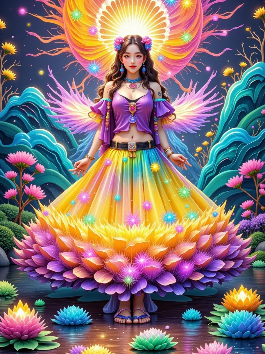 Beauty， Can be called the most magnificent existence in the world。Delicate facial features， Chinese goddess

Graceful figure， Like a burning mountain of fire。 Feathers are colorful， Red like raging fire，Orange like the sun， Yellow like golden rays， Green l...