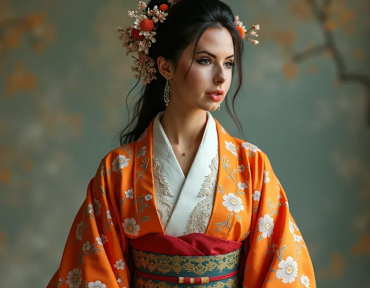 vestimentas: Hailey Grice exudes the allure of Wano Kuni in her exquisite attire, effortlessly blending traditional Japanese style with a touch of sensual fantasy. Adorned in a vibrant kimono adorned with intricate yet sensual patterns, and a wide obi belt...