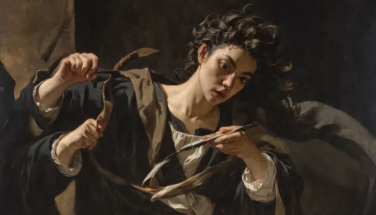 Art with brushstrokes like Caravaggio