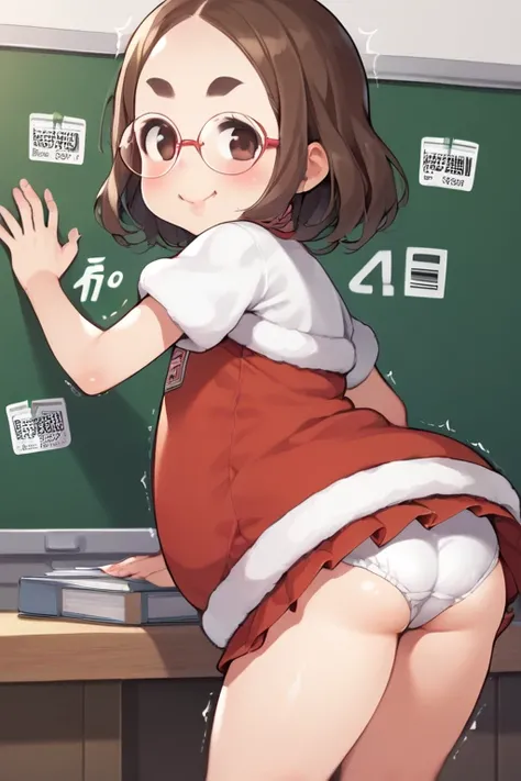  score_9,    score_8_up,    score_7_up,    score_6_up,  score_5_up, Anime BREAK，nsfw， best quality， Masterpiece，(  detailed biography :1.2)， fisheye lens ，   very young girl  ，Very short stature:1.3，Round face，Baby Face，Glasses， toddler figure :1.4， flat c...